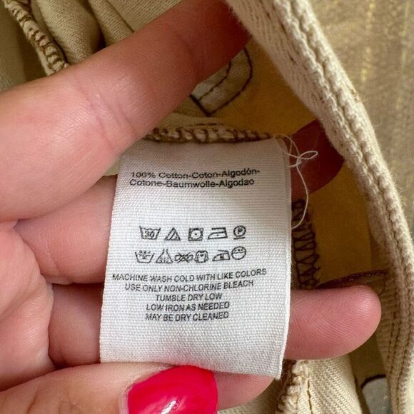 Free People Ivory Ecru Eisenhower Button Up Jean Jacket Small - Picture 6 of 10